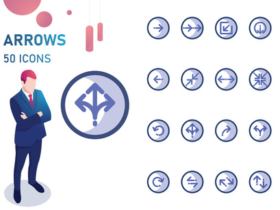 Bleu : Arrows And Direction Icon Set