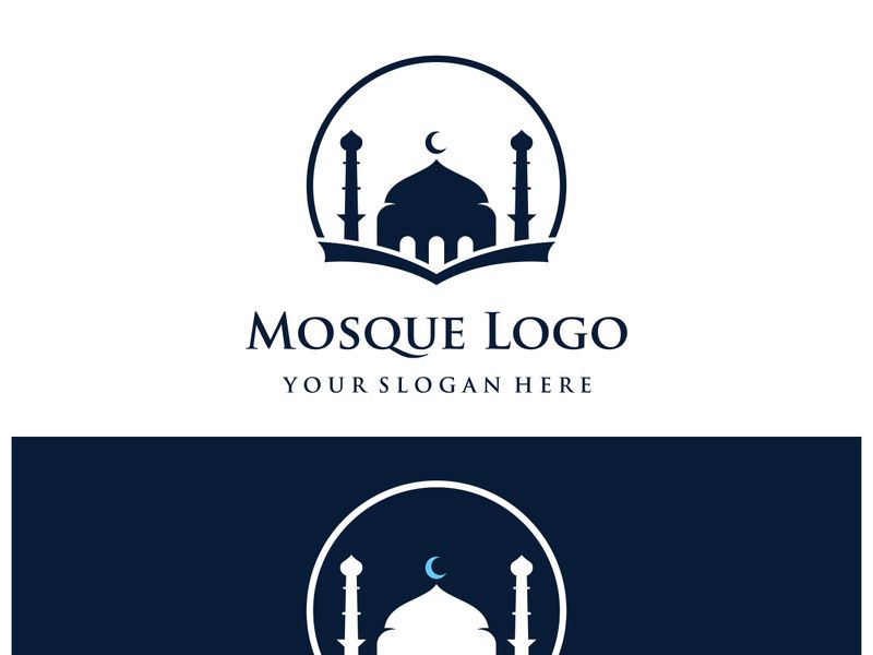 Unique,modern and creative luxury mosque logo with monogram.Logo for islamic,ramadan,company.