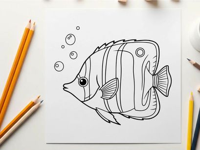 Clownfish swimming coral reef flat design vector illustration