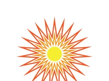 Creative sun concept logo illustration design template