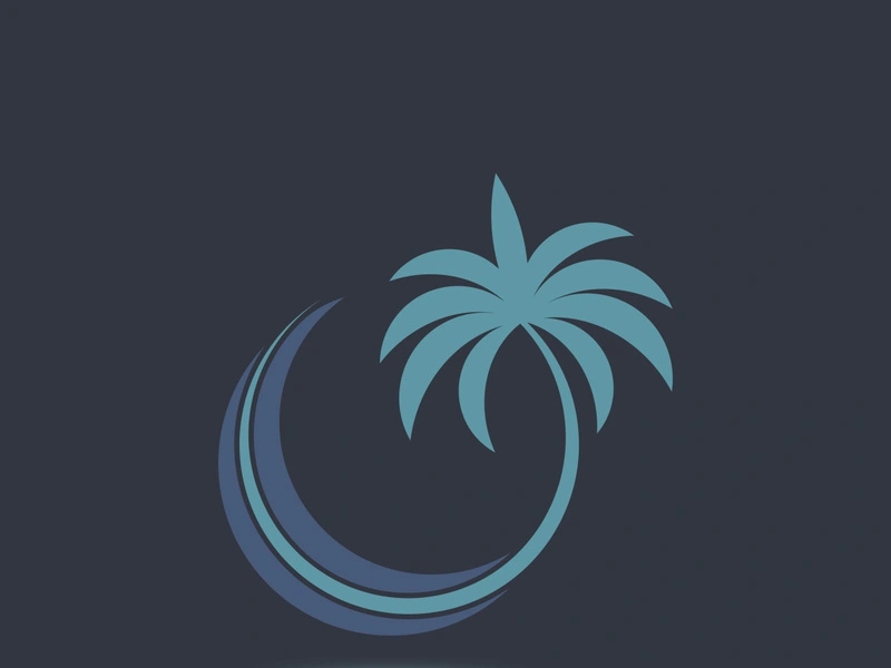 Palm tree summer logo template vector illustration