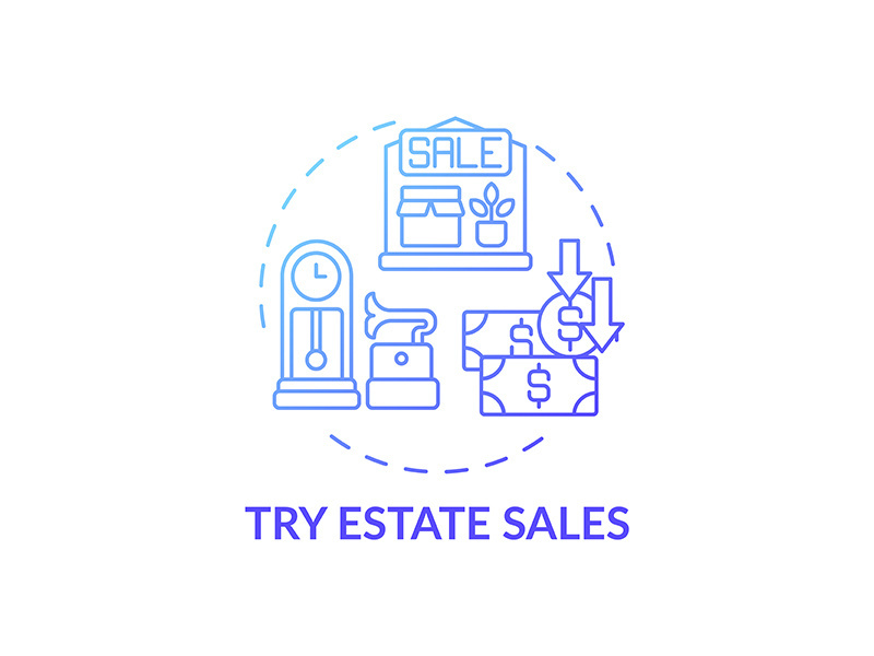 Trying estate sales concept icon