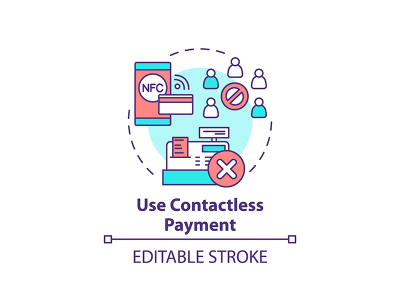 Using contactless payment concept icon