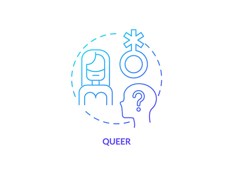 Queer blue gradient concept icon