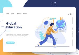 E-Learning Education set Illustration