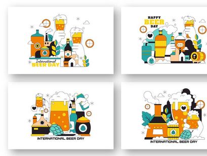 10 International Beer Day Illustration