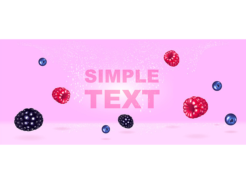 Forest berries realistic vector product ads banner template