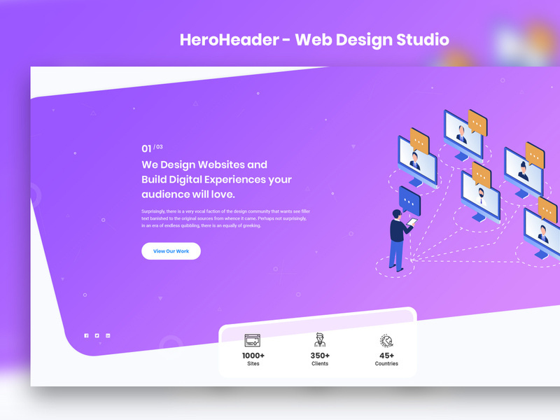 HeroHeader for Web Design Stuido