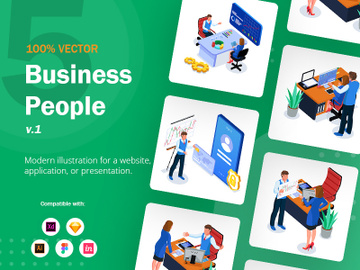 Set of Isometric Business People V1 preview picture