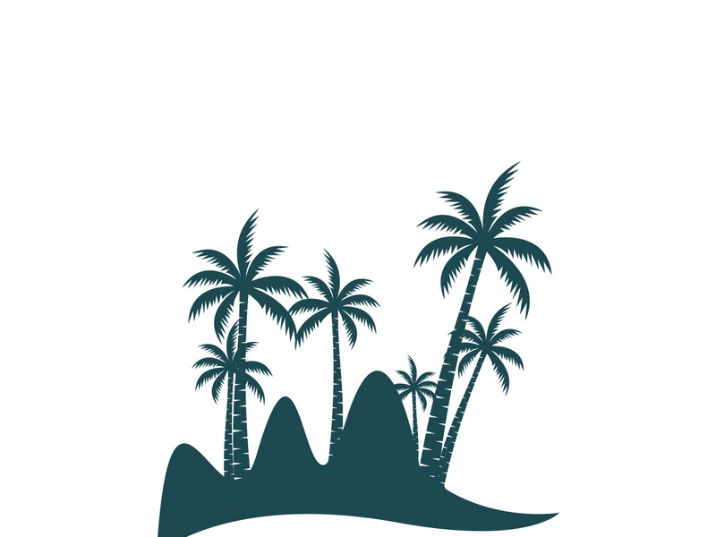 Palm logo icon template and symbol vector tree design