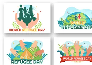 12 World Refugee Day Vector Illustration
