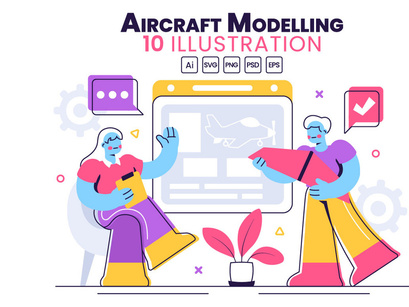 10 Aircraft Model Crafting Illustration