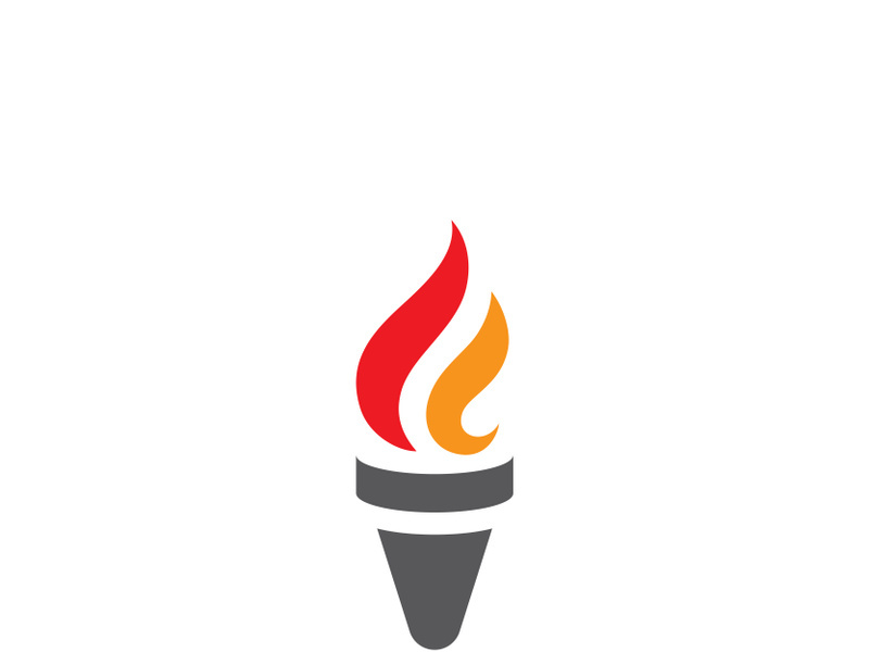 Torch flame logo icon  vector template