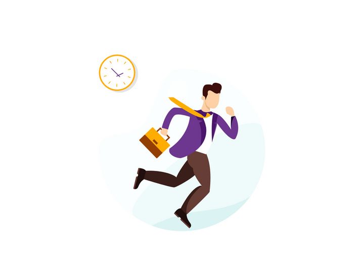 Late for working concept