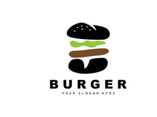 Burger Logo, Fast Food Design
