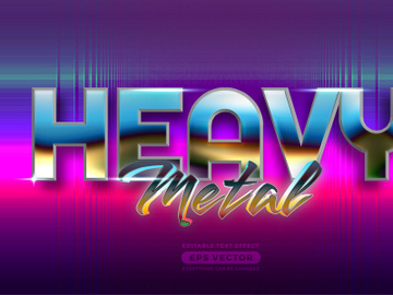 Metal Bold editable text effect style with vibrant theme realistic neon light concept for trendy flyer, poster and banner template promotion preview picture