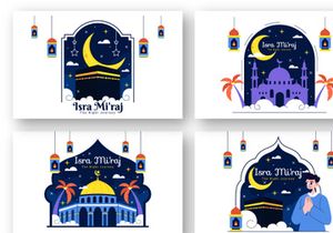 12 Isra Mi'raj Vector Illustration
