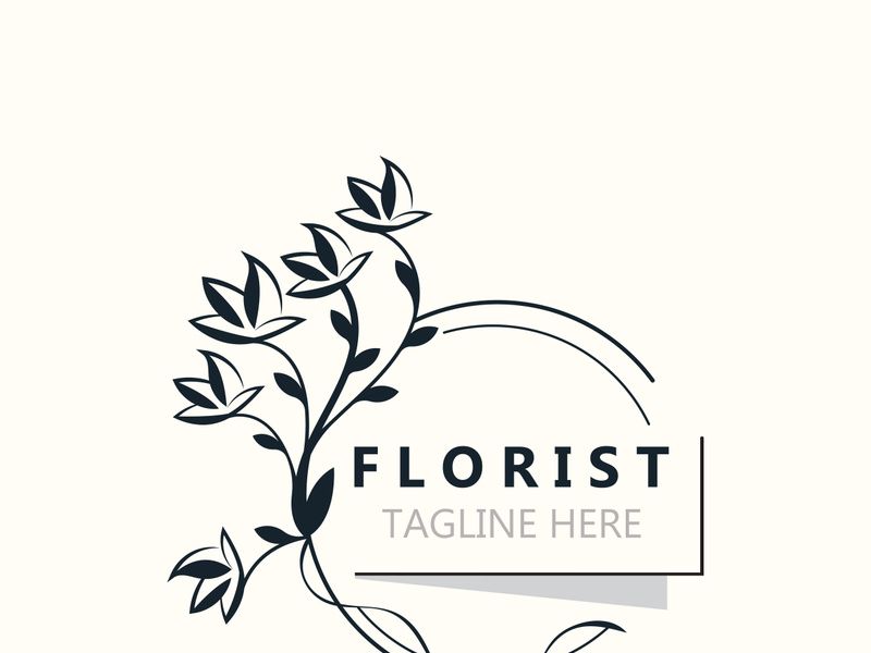 Blossom floral beautiful leaf and flower vector art, icon graphic decoration business wedding template