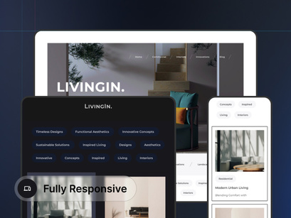 LivingIn - Interior Design Landing Page UI Kit