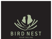bird nest logo icon illustration design template, for bird farm, bird business, bird house, bird conservation with modern minimalist vector concept