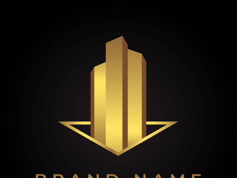 Building luxury logo design vector golden color