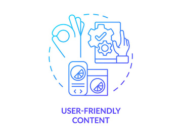User-friendly content blue gradient concept icon preview picture