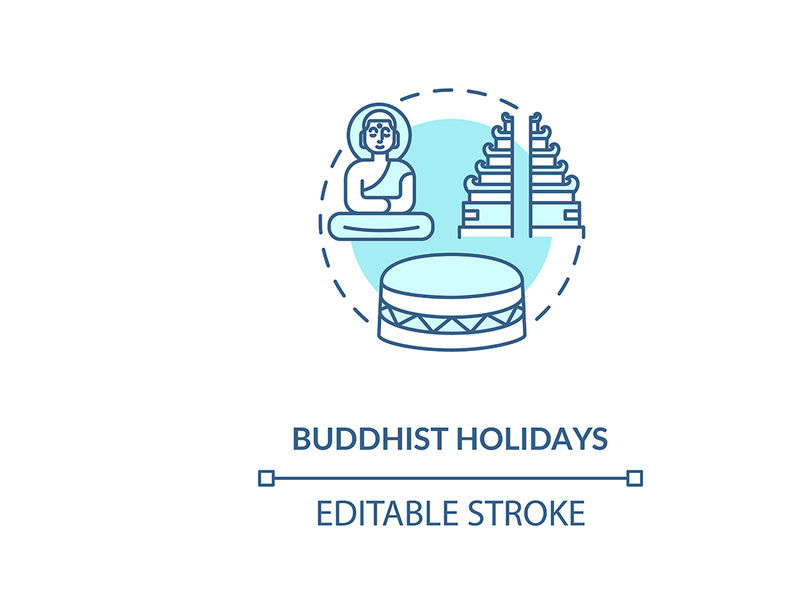 Buddhist Holidays Concept Icon By Nesterenko Ruslan ~ Epicpxls