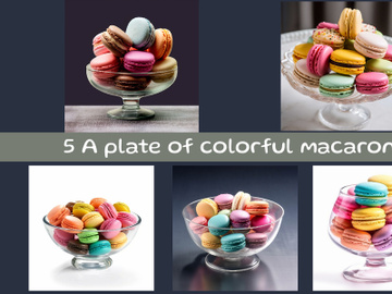 A plate of colorful macarons preview picture