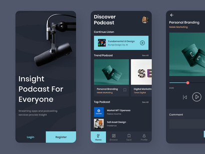 Eshitish - Podcast Mobile App UI Kit