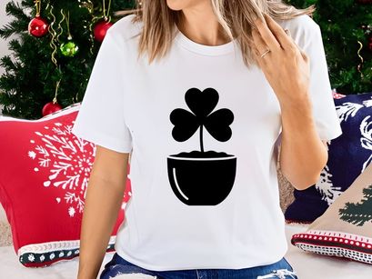 Shamrock in a Pot Silhouette