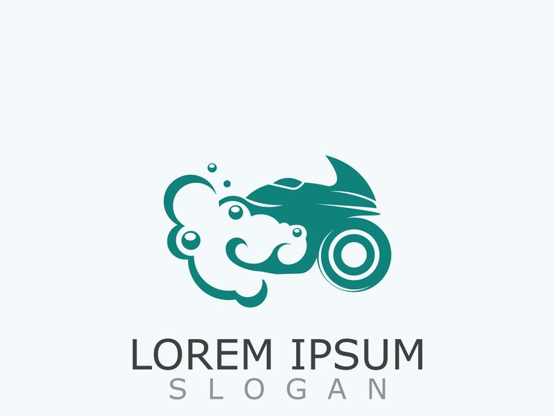 Motorcycle wash logo design elegant and sporty concept cleaning vector