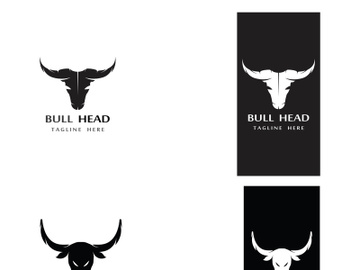 Retro vintage bull head horns logo. preview picture