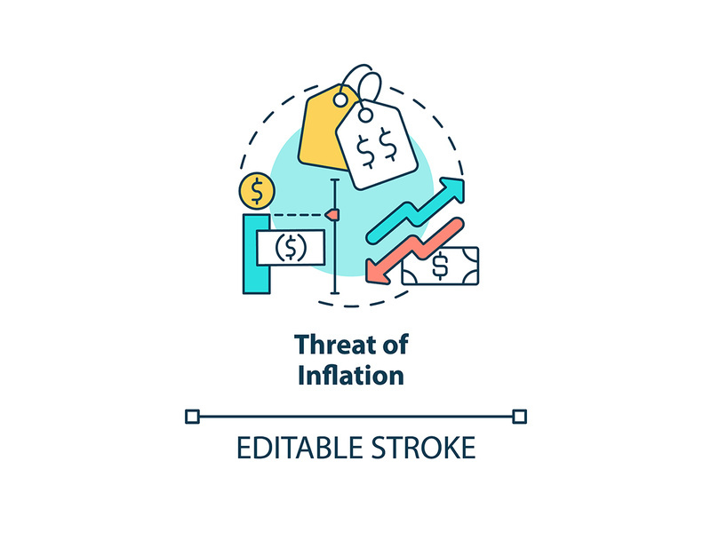 Threat of inflation concept icon
