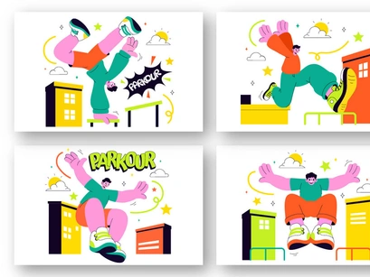 10 Parkour Sports Illustration