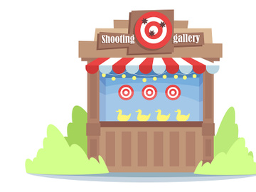 Shooting gallery semi flat RGB color vector illustration preview picture