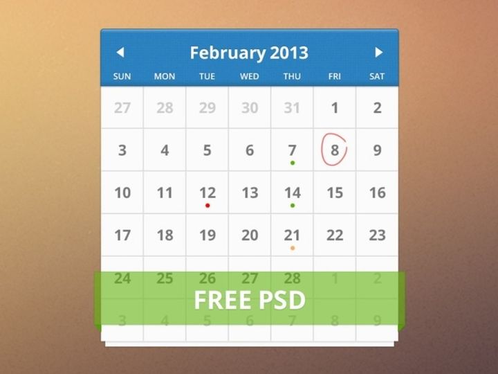 Calendar mockup