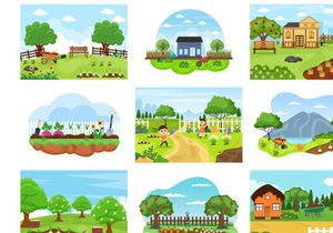 30 Farm Gardener Background Vector