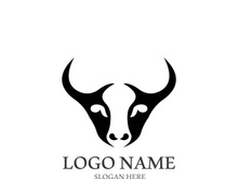 Bull head logo vector icon design illustration
