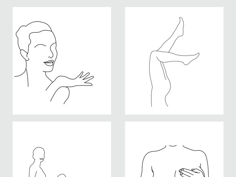 Beauty Woman Line Art, Wall Decoration