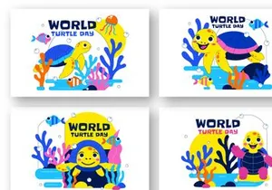 10 World Turtle Day Illustration