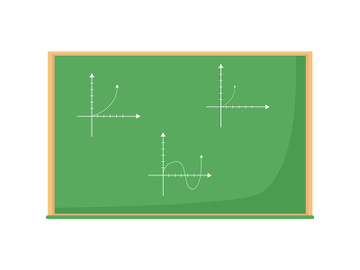 Chalkboard with calculations flat color vector object preview picture