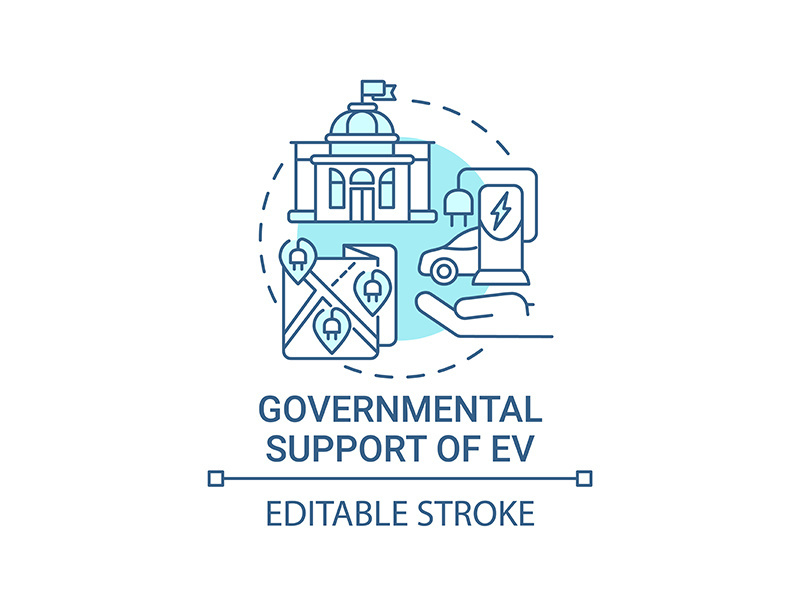 Eco cars governmental support concept icon.