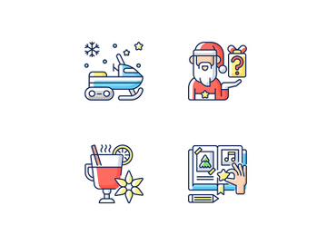 Christmas time recreation RGB color icons set preview picture