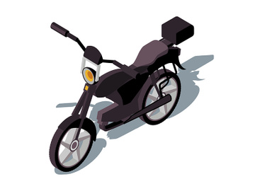 Motorcycle isometric color vector illustration preview picture