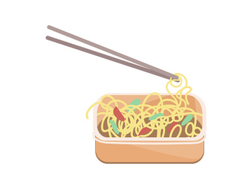 Noodles with chopsticks cartoon vector illustration preview picture