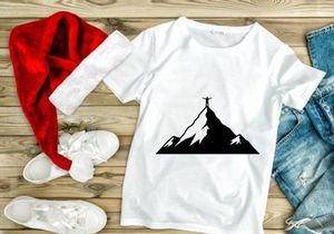 Man Silhouette on Mountain Peak, Victory, Success, Achievement Symbol