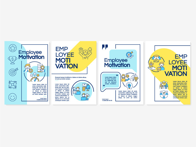Employee engagement blue and yellow brochure template