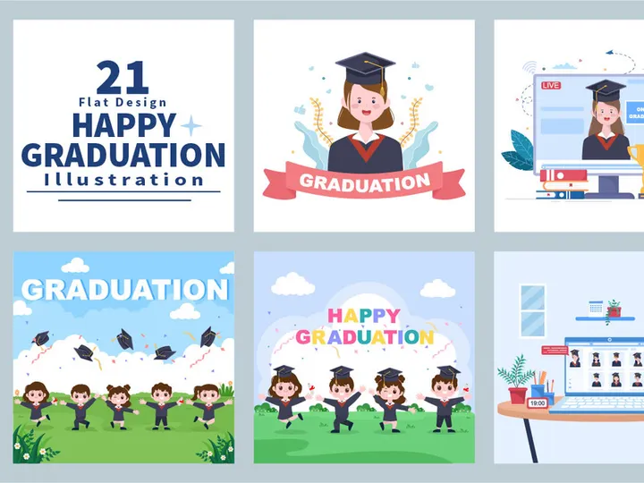 21 Online Virtual Graduation Students Celebrating