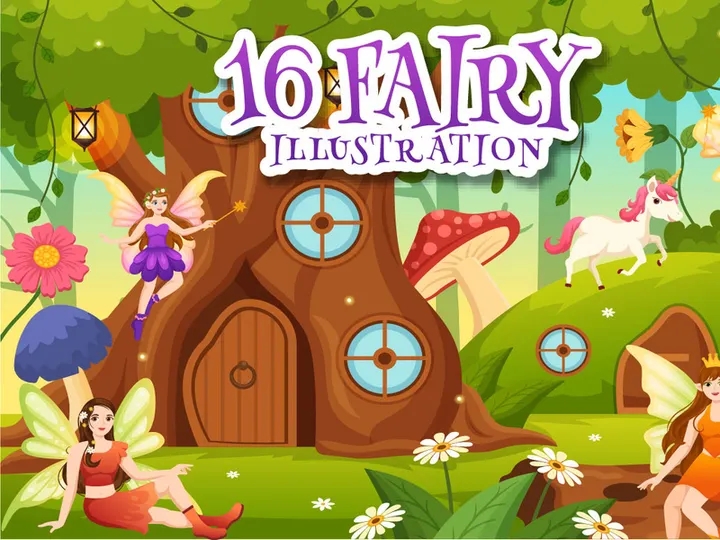 16 Beautiful Flying Fairy Illustration