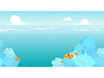 Underwater flat flat vector illustration preview picture